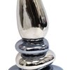 Elegant Designs Stacked Chrome and Metallic Blue Stones Ceramic Table Lamp LT1039-BLU